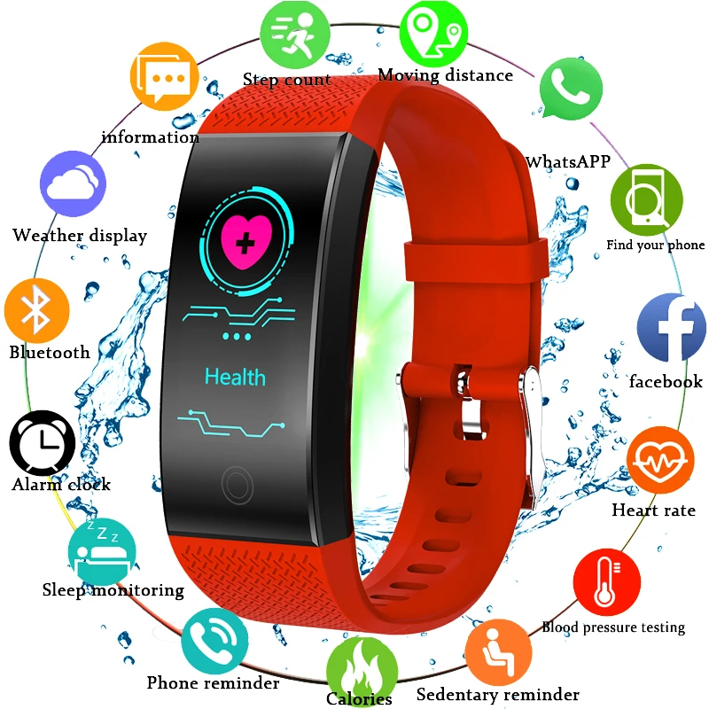 

BANGWEI Smart Watch Men LED Color Screen Waterproof Sport Smart Watch Wearable Swimming Fitness Heart Rate Monitoring Pedometer