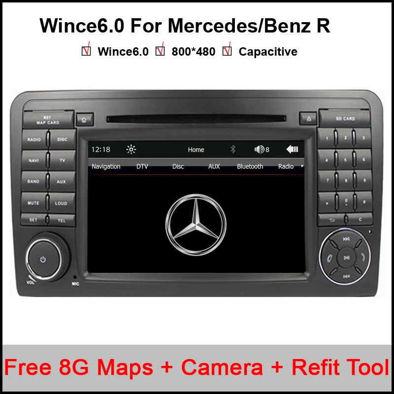 

7" Capacitive Car DVD GPS Navigation For Mercedes/Benz R W251 after 2006 Keep Car Original User Interface Supports 1080P Play