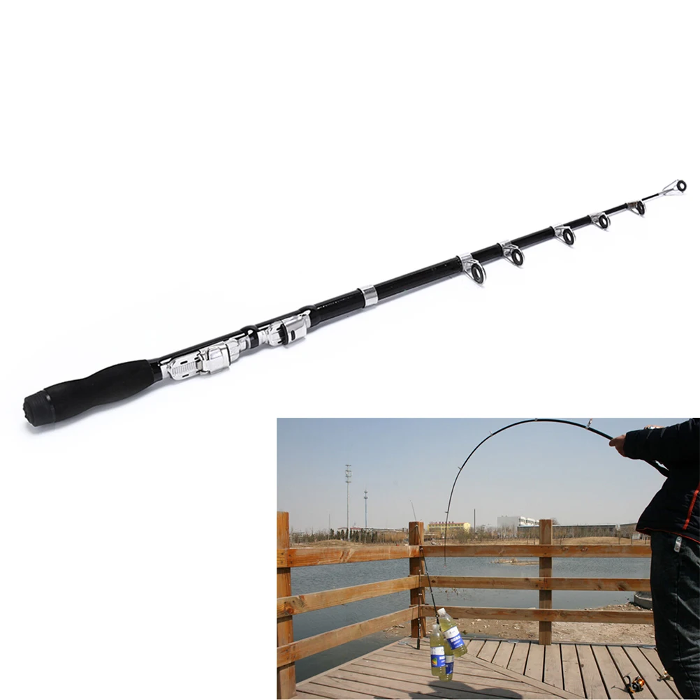 1Pc x Carbon Fiber Portable Telescopic Pocket Fishing Rod Travel