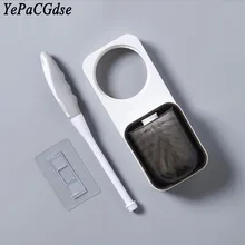 Creative bathroom plastic toilet brush set free hole wall toilet brush holder rack cleaning brush Creative bathroom plastic toilet brush set free hole wall toilet brush holder rack cleaning brush