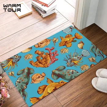 

Marine Life Fish Door Mats Kitchen Floor Bath Entrance Rug Mat Absorbent Indoor Bathroom Decor Doormats Rubber Non Slip