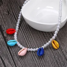 Pearl Shell Beaded Statement Necklace Women Simulated Pearl Chain Choker Necklace Fashion Necklaces for Women Jewlery Pearl Shell Beaded Statement Necklace Women Simulated Pearl Chain Choker Necklace Fashion Necklaces for Women Jewlery