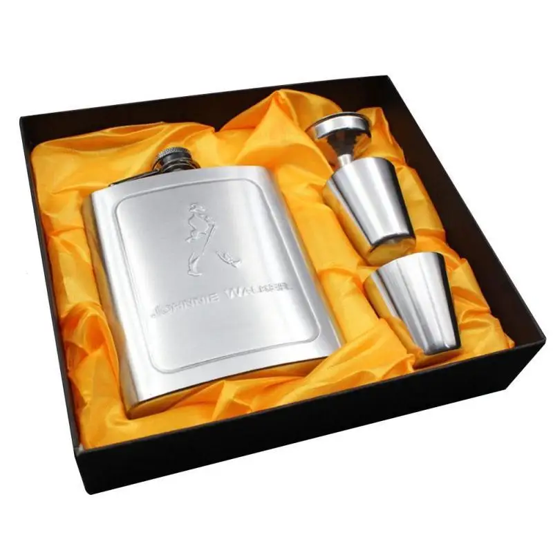 7oz Stainless Steel Hip Flask Set With Funnel and 2 Cups Portable Alcohol Flagon Flasks Whiskey Liquor Pot Wine Bottle | Дом и сад