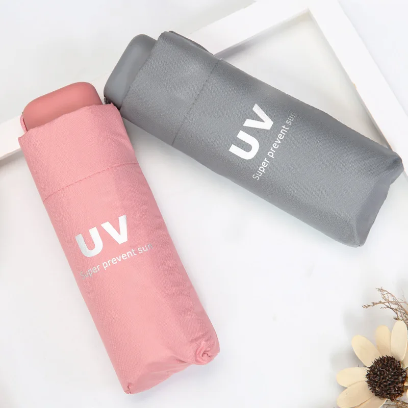 

Yesello Small Five Folding Umbrella Women Man Gift Mini Pocket Rain Parasol Girls Anti-UV Waterproof Portable Travel Umbrella