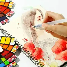 Веерообразные складные Твердые акварельные краски наборы с водной кисточкой ручка акварельный пигмент для рисования краски ing Водные Цвета