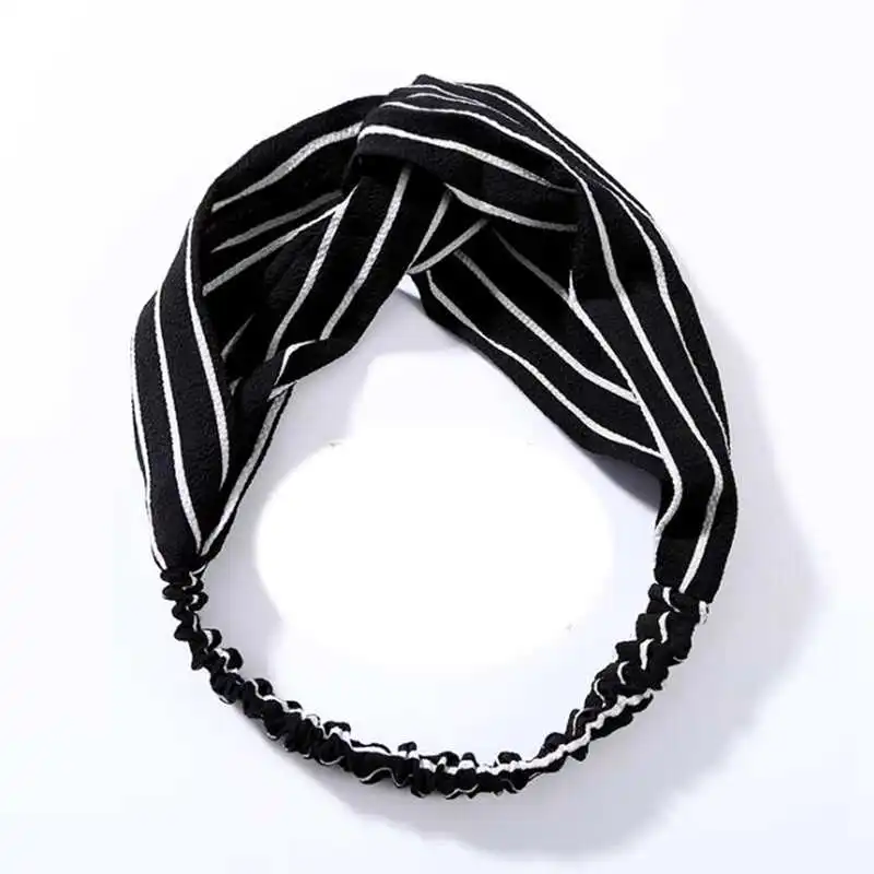 style 5 black Хлопковая женская повязка на голову, тюрбан, одноцветная повязка на голову с узлом для девочек, аксессуары для волос, витая Женская повязка для макияжа, эластичные резинки для волос, повязка на голову - Цвет: style 5 black