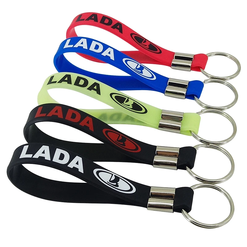 

Car Styling Silicone Car Keychain Key Chains Rings Car Logo Keyring for Lada Niva Kalina Priora Granta Largus Vaz Samara 2110