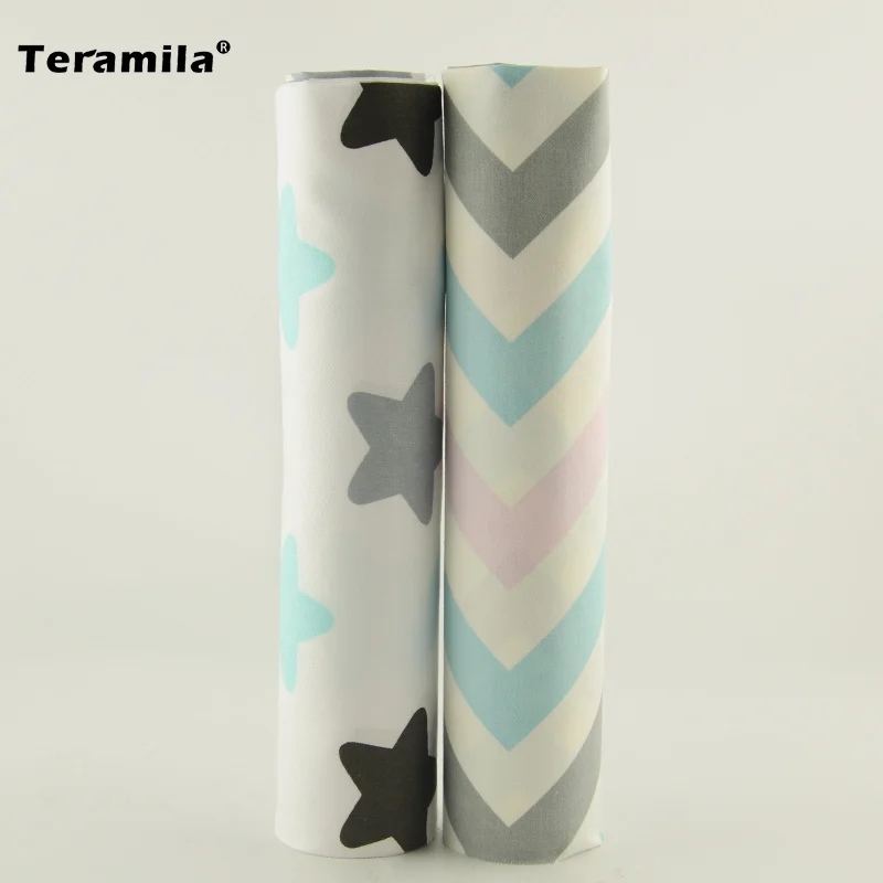 Хлопок teramila Ткань 2 шт 50*160 см три цвета звезды дизайн для текстильной лоскутной