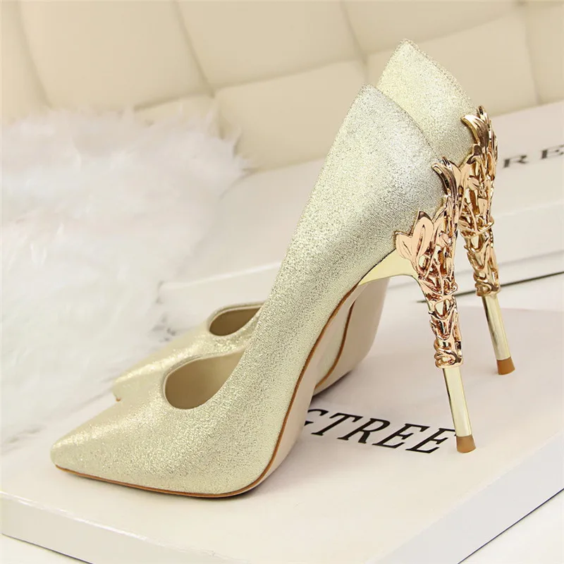 bridal shoes wedding shoes woman gold high heels pointed toe pumps women shoes high heel ladies shoes zapatos de novia