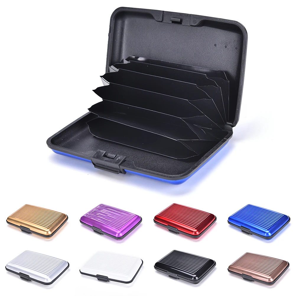 

Aluminum Business Shiny Metal Cardholder Box Card Holders & Note Hold Card Waterproof Credit Card ID Holder Case