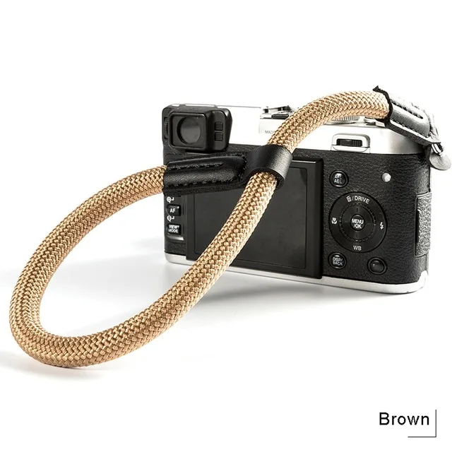 Стиль нейлоновый Канат Камера наручный ремешок сцепление Регулируемый wirst ремень для камеры с подсветкой Fuji X-T20 X-T1 X-T2 X-E3 X-T10 X-H1 X-A2 - Цвет: Coffee