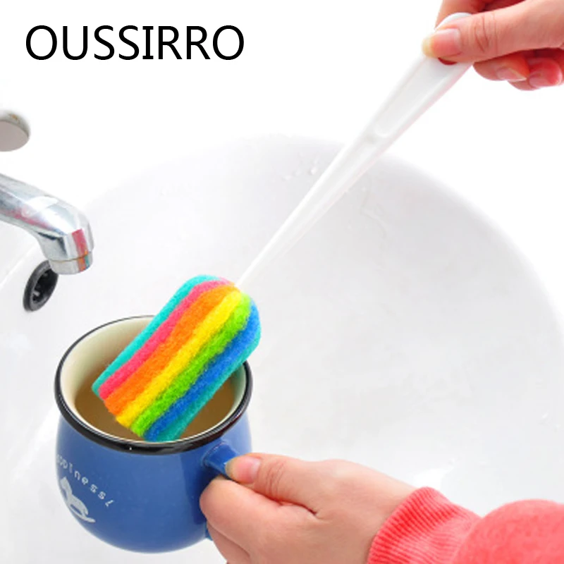 

1Pcs Multi-color Sponge Cleaner Milk Feeding Bottle Cleaning Brush Cup Scrubber Washing Brushes Kitchen Cleaner Tool
