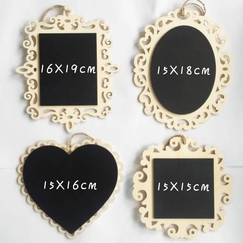 

2017 Rustic vintage mini DIY Writing blackboard for wedding party mini hollow lace blackboard message board hanging blackboard