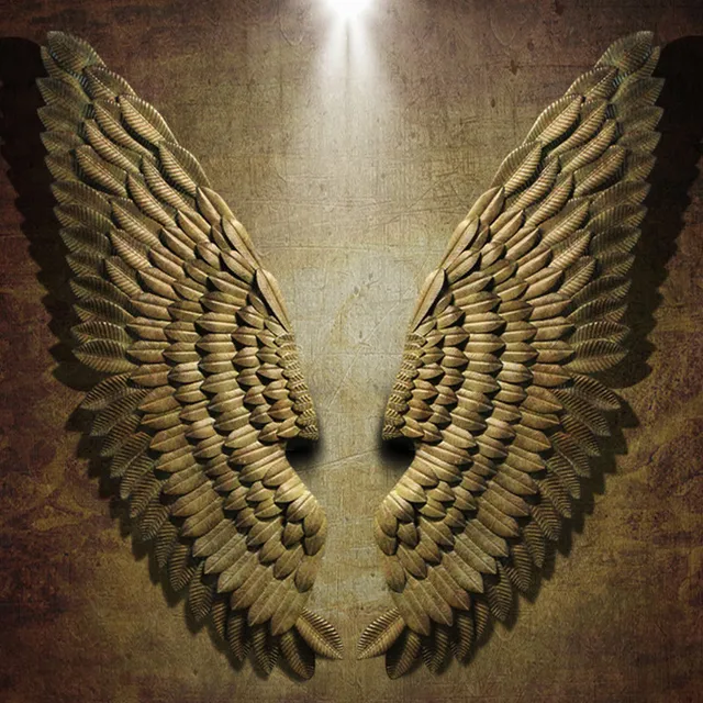 Creative Home Decor Abstract Retro Wing Wall Sculpture Decoration Creative Home Decor Abstract Retro Wing Wall Sculpture Decoration Figurine Decorative Metal Statue Tv Background