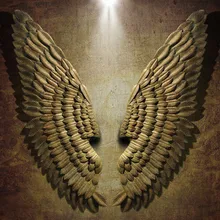 Creative Home Decor Abstract Retro Wing Wall Sculpture Decoration Figurine Decorative Metal Wing Statue TV Background Xmas Gift