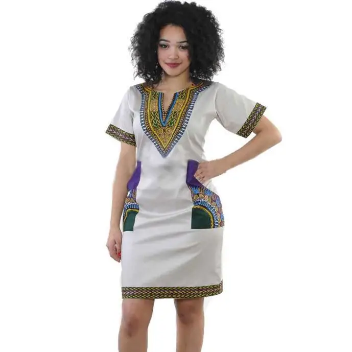 Страусиное женское сексуальное принт в этническом стиле с v-образным вырезом, повседневное платье в этническом стиле с короткими рукавами, тонкое прямое платье