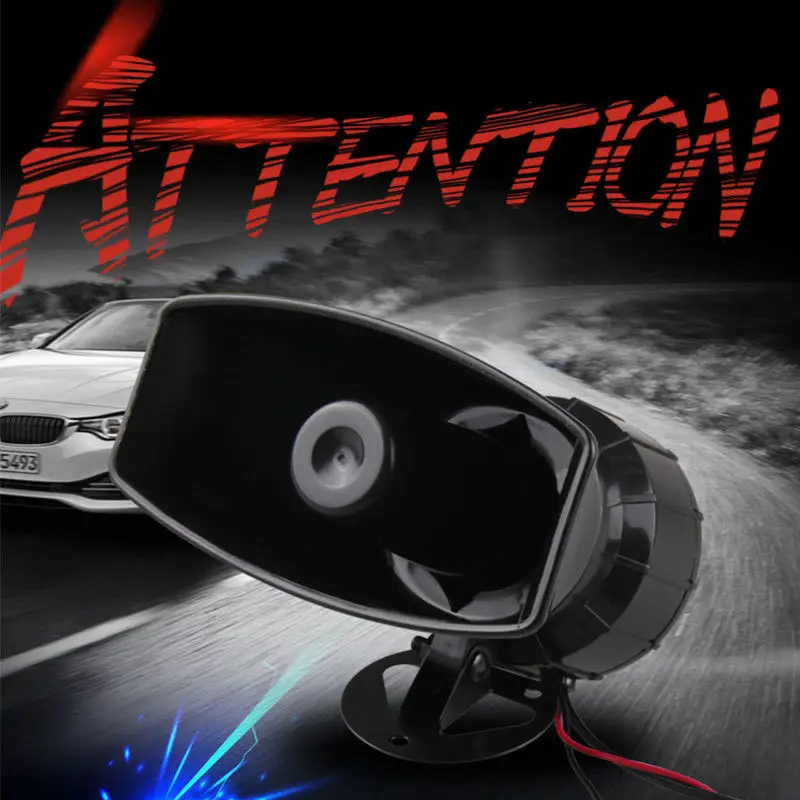 

12V 60W 5 Sounds Tone Car Truck Alarm Speaker Loud Siren Motorcycle Car Horn 300db Auto Speaker Alarm with Loudspeaker