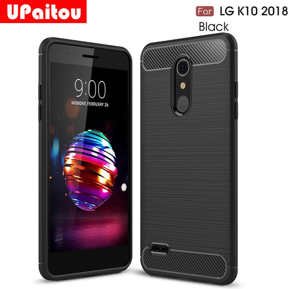 UPaitou For LG K10 2018 Case Ultra Thin Carbon Fiber Soft TPU Cover Phone |