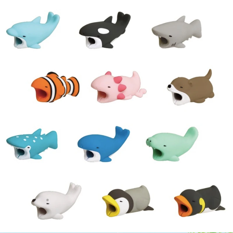 

2018 Cute Bite squishy Cable Protector for Iphone cable Winder Phone holder Accessory cable Animal doll squishy toys