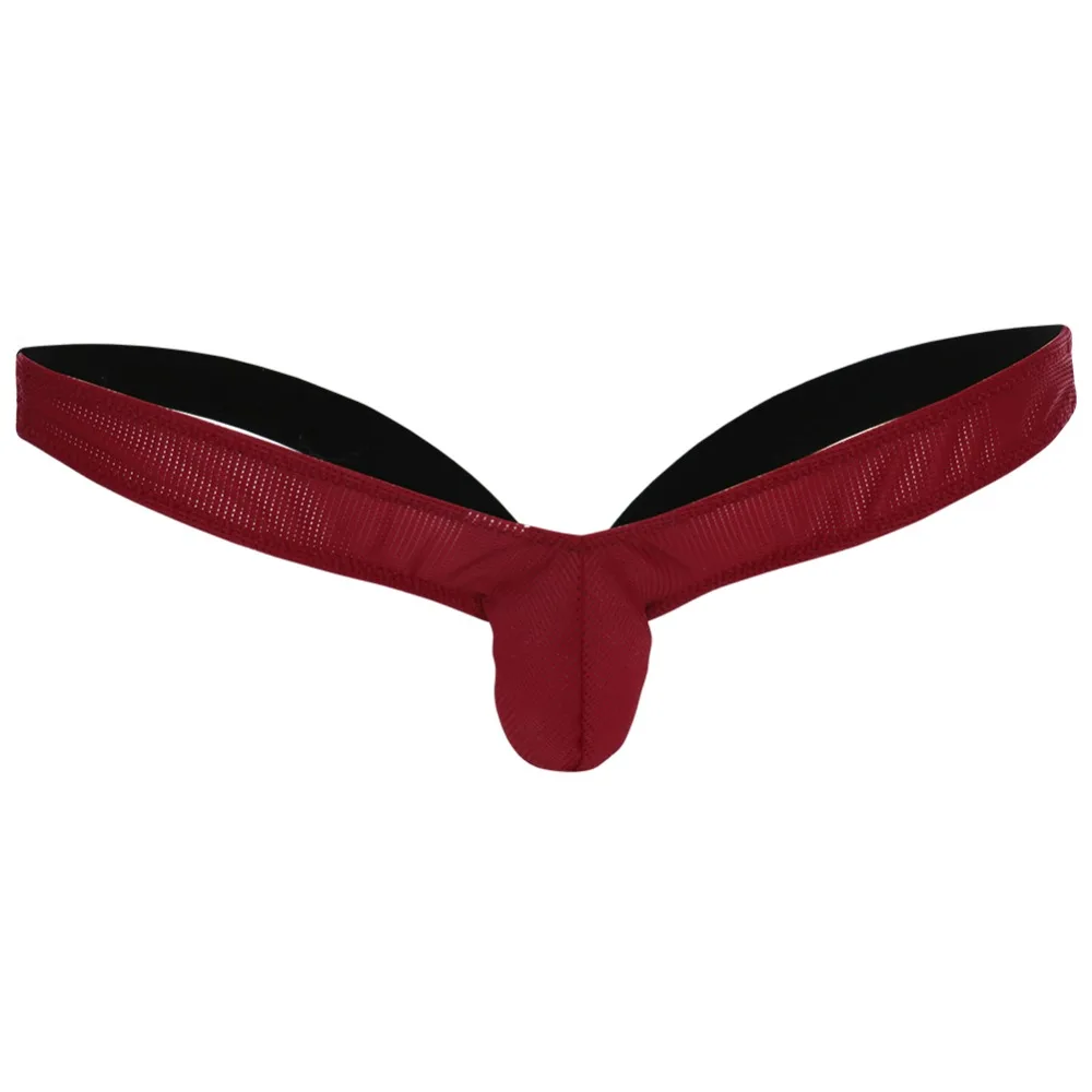 

2019 New Sexy Men's Sissy G-string Briefs Low Rise Micro Mini Thong Pouch Underwear Underpants Lingerie Breathable Mesh Panties