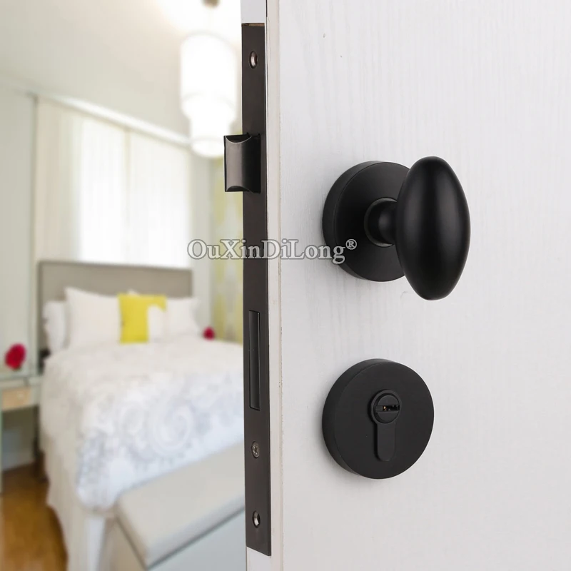  High Quality European Mortise Door Lock Set Interior Solid Copper Door Knobs Lock for Living Room B - 33006649788
