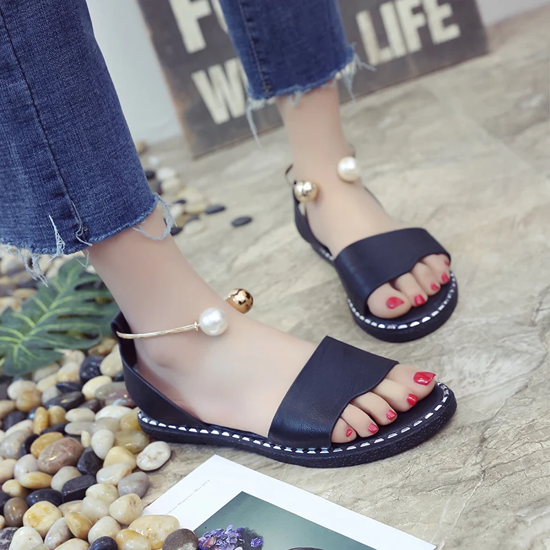 Women Sandals 2019 Summer Gladiator Sandals Soft Leather Sandal Shoes Women Ladies Flip Flop Flats Heel Sandalia Plataforma998