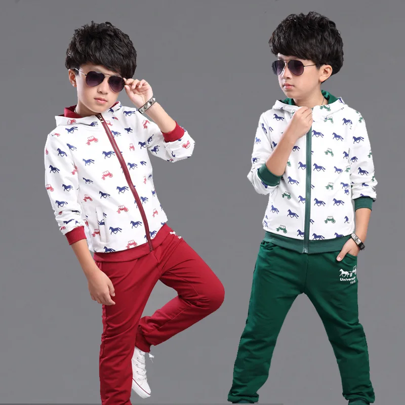 

Kids Boys Clothing Set Horse Patterned Long Sleeve Boys Tracksuit Autumn Fashion Boys Sweatsuit Kids Clothing