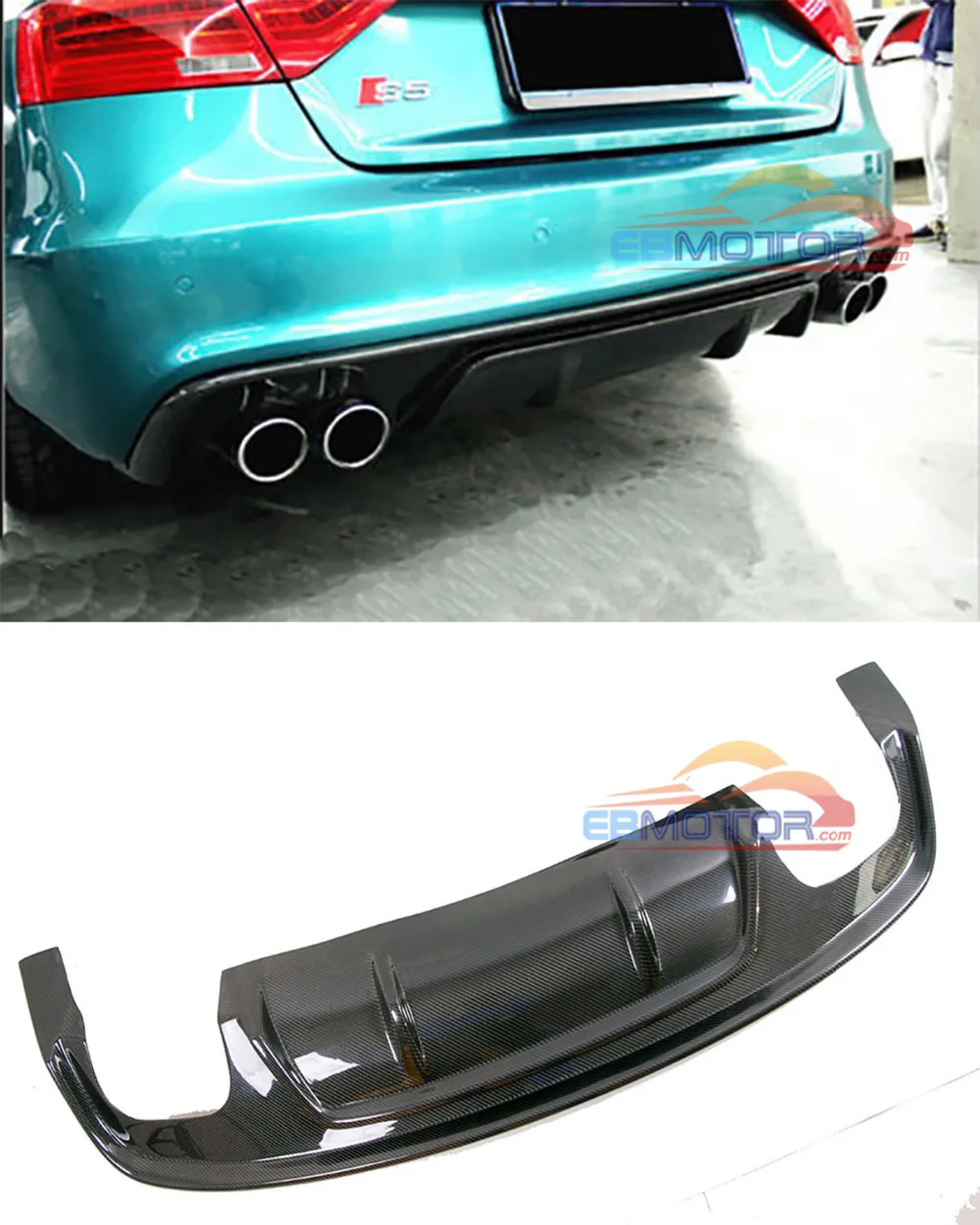 RS style Real Carbon fiber rear bumper diffuser for audi a5 s5 2012 2016 A092in Sway Bars from