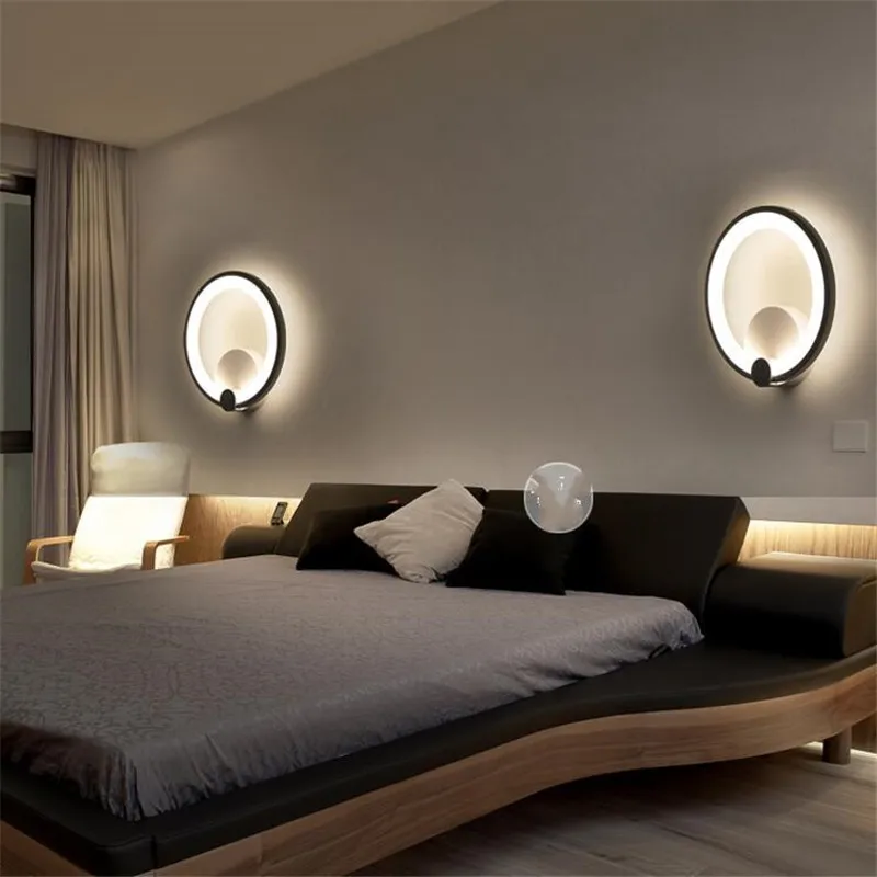 Conduziu a Lâmpada de Parede Luz da Parede Interior Arandelas Alumínio Moderno Branco Anel Loft Cabeceira Luminaria Banheiro Espelho Luz Ac85-265v 12 w 4 branco anel loft cabeceira luminaria banheiro espelho luz AC85-265V