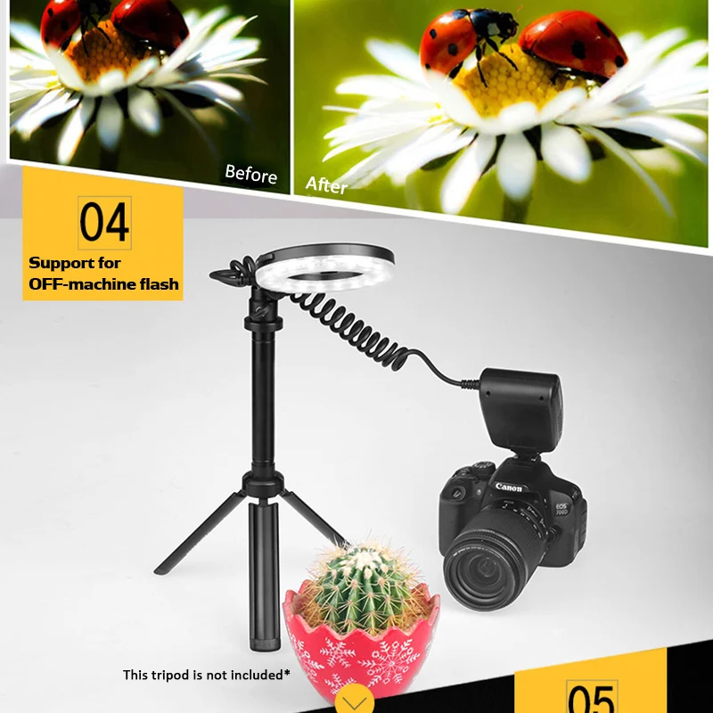 Capsaver RF-550D светодиодный Макросъемка для Canon Nikon Olympus Panasonic Pentax камера внешнее кольцо студийная вспышка Speedlite fc100