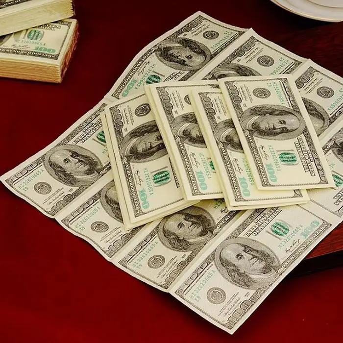 Креативная смешная 100 долларов бумажная салфетка для банкнот, с принтом денег, 3 слоя папиросной бумаги, туалетная бумага, вечерние принадлежности, подарок