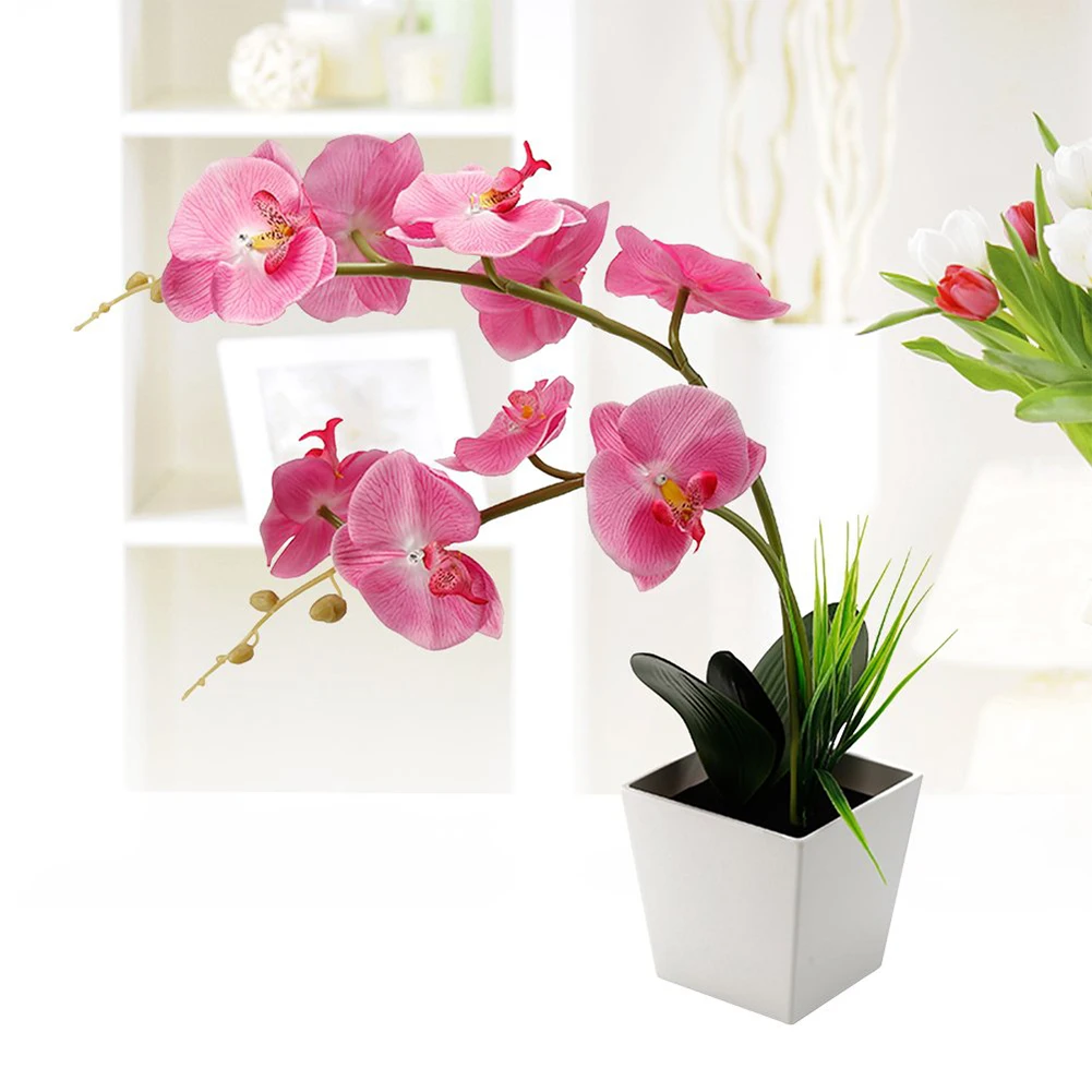 

Blossom Energy Saving Orchid Flower Battery Operated Led Light Lighted Home Decoration Artificial Potted Arrangement Table