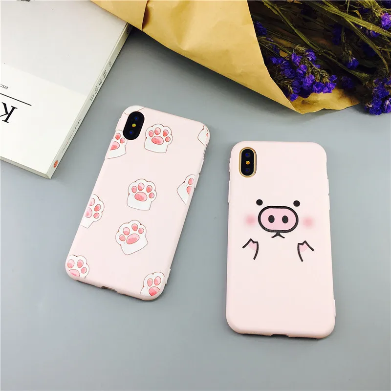 For iphone 6s Case For iphone 7 Case For iphone X Xs funda Cute cartoon animal soft silicone Case For iphone 6 7 8 plus Case
