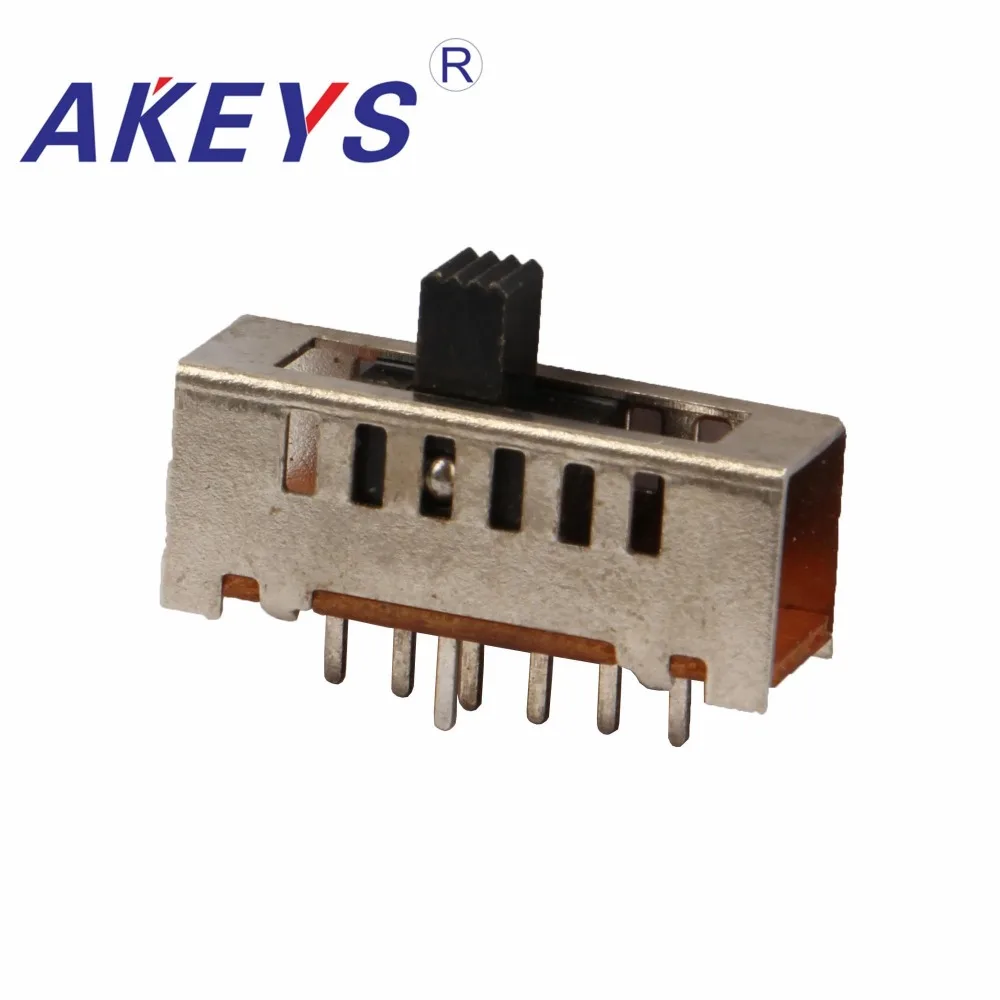 

10PCS SS-16F03 Single pole six throw 6 position slide switch 7 pin verticle type handle heights can be customized