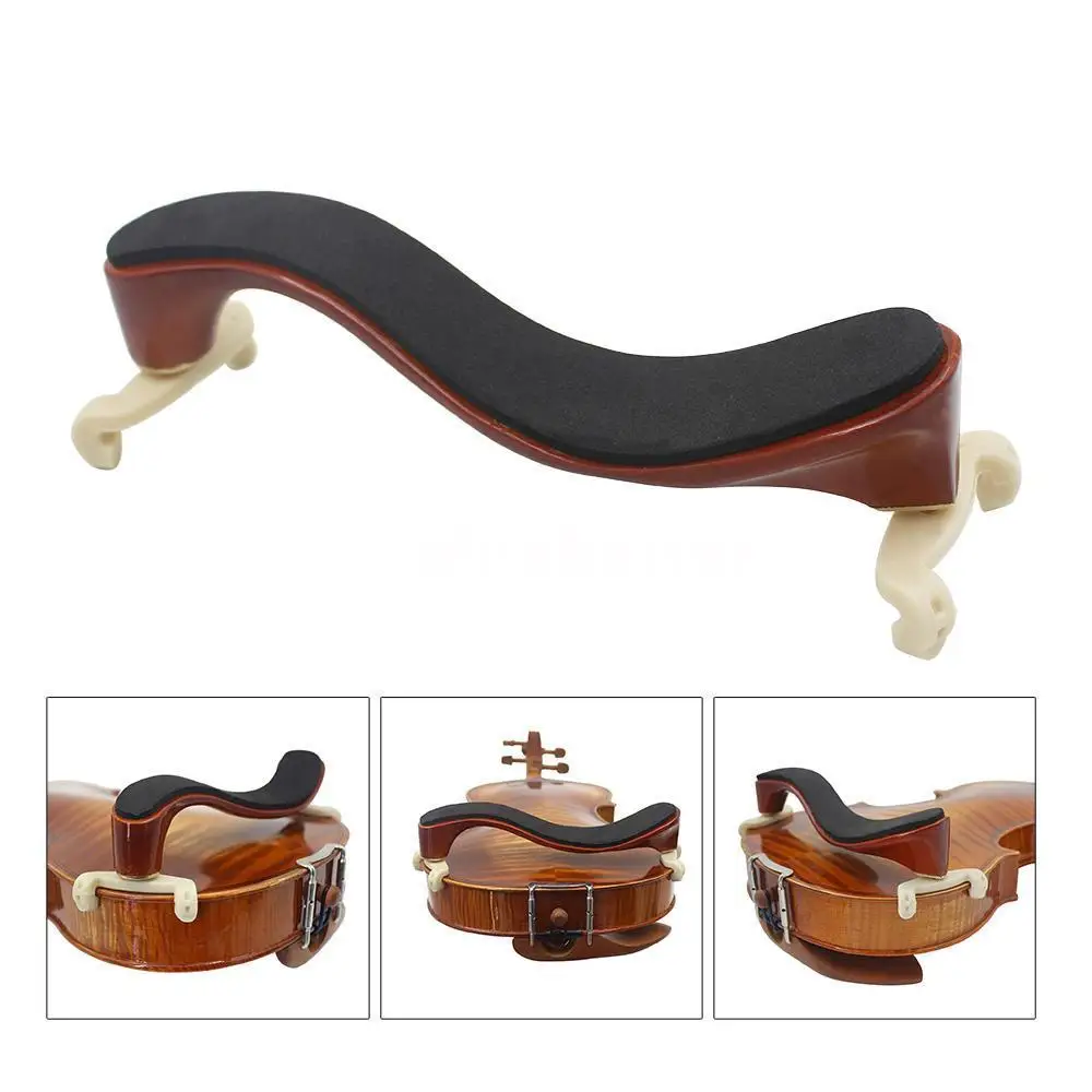 Coffee Wooden Violin Shoulder Rest Fully Adjustable Support for Violin