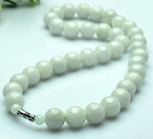 Xiuli 003041 тонкое 100% Nautral Aqua Jade A Grade Jadeite 12 мм бусы ожерелье (c0323) | Украшения и