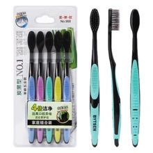 5 шт./компл. взрослых Ультрамягкая зубная щетка бамбук древесный уголь нано щетка гигиена полости рта Набор