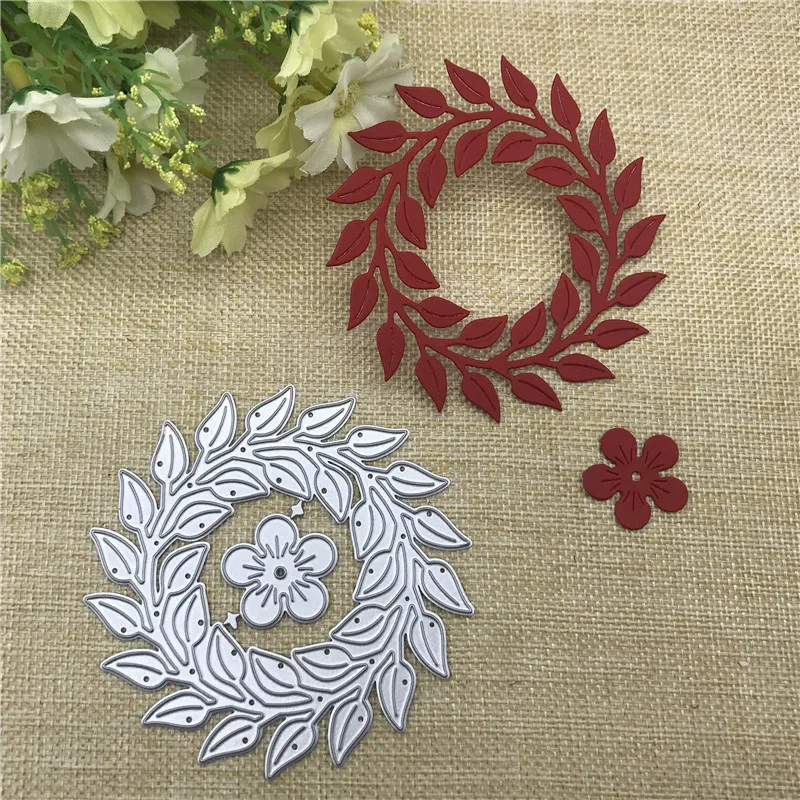 

Mold Flower leaf round frame Metal Cutting Dies Stencil Scrapbooking Photo Album Card Paper Embossing Craft DIY