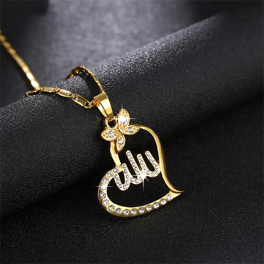 

2019 New Arabic Women Muslim Islamic God Allah Charm Pendant Necklace Fashion Jewelry Ramadan Gift Copper Chain Necklace