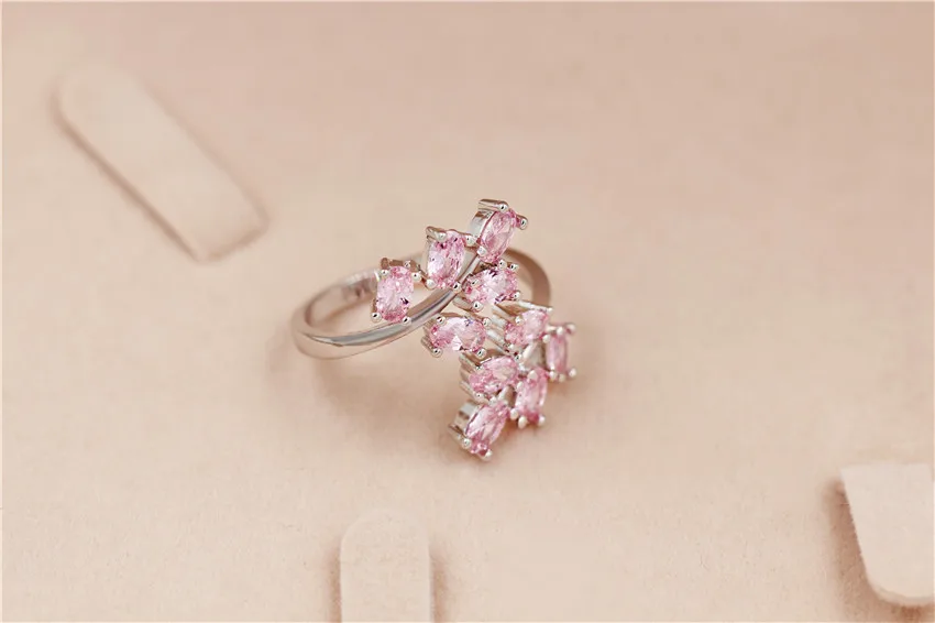 США Uloveido фиолетовый цветок регулируемые кольца для женщин Серебряный цвет модное кольцо с камнем подарки на год ювелирные изделия 15% J681