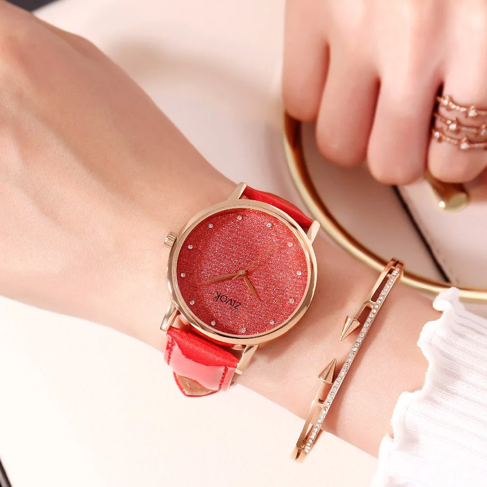 

zivok Top Brand Luxury Ladies Watches Fashion Red Leather Female Quartz Watch Women Thin Casual Strap Watch Reloj Mujer