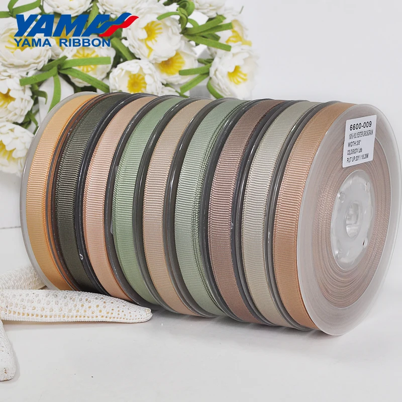 

YAMA Dark Brown Ivory 25 28 32 38 mm 100yards/lot Grosgrain Ribbon for Gift Diy Dress Wedding Decoration Craft Wrapping Ribbons