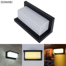 Открытый Водонепроницаемый 20LED 10 Вт бра простой Стиль квадратный Алюминий сплав двор коридор прохода Светильники для крыльца AC110V 220 В
