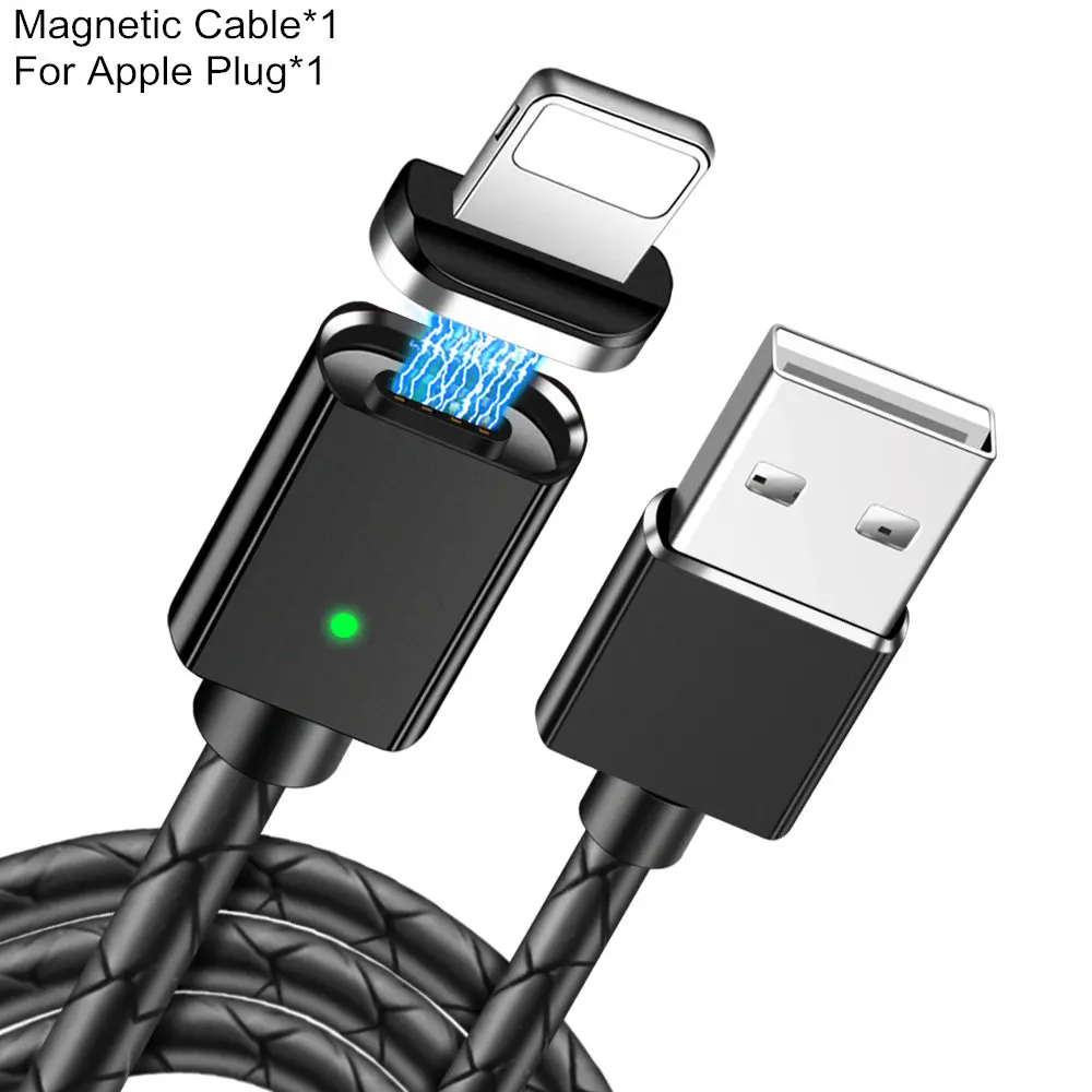 Olaf Магнитный кабель Micro usb type C супер быстрая зарядка Телефон Microusb type-C магнит Зарядное устройство usb c для iphone 7 huawei xiaomi - Цвет: black for iPhone