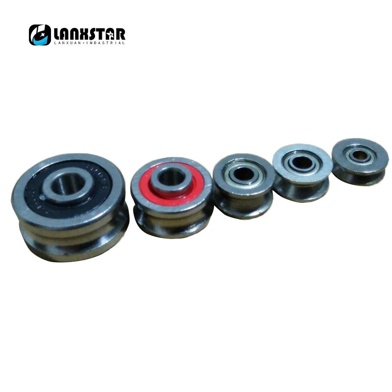 Car Toy Robot Motor Grade Carbon Steel Pulley Wheels Roller Groove Ball Bearings 