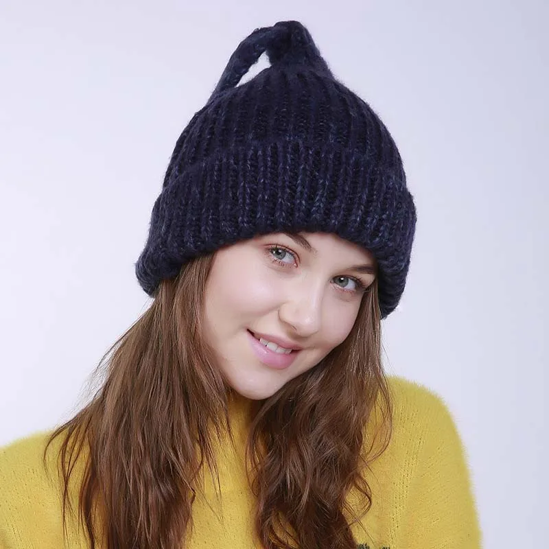 Новинка; Лидер продаж; женская теплая вязаная шапка; милая шапка с кроличьими ушками; Вязаная Мягкая шапка; YAA99