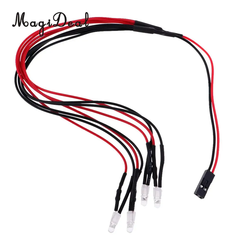 4x LED Headlight Taillight for WPL 1/16 RC Car Pick-up Truck DIY Accessories