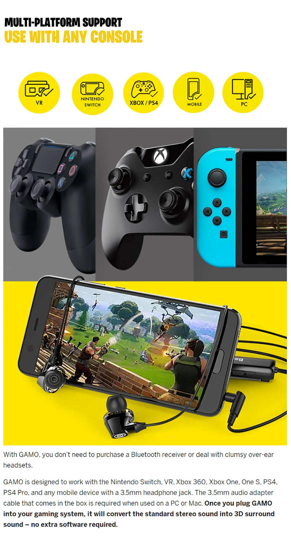Baseus H08 3D объемного Gaming наушники с HD вызова Mic, toPosition в 3D пространство и захватить каждый ключ детализацию звука