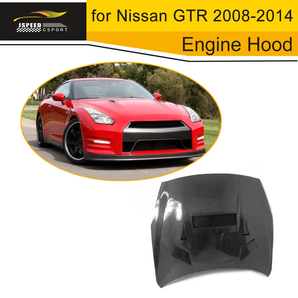 Carbon fiber engine hood hoods for Nissan GTR 2008 2014 Car