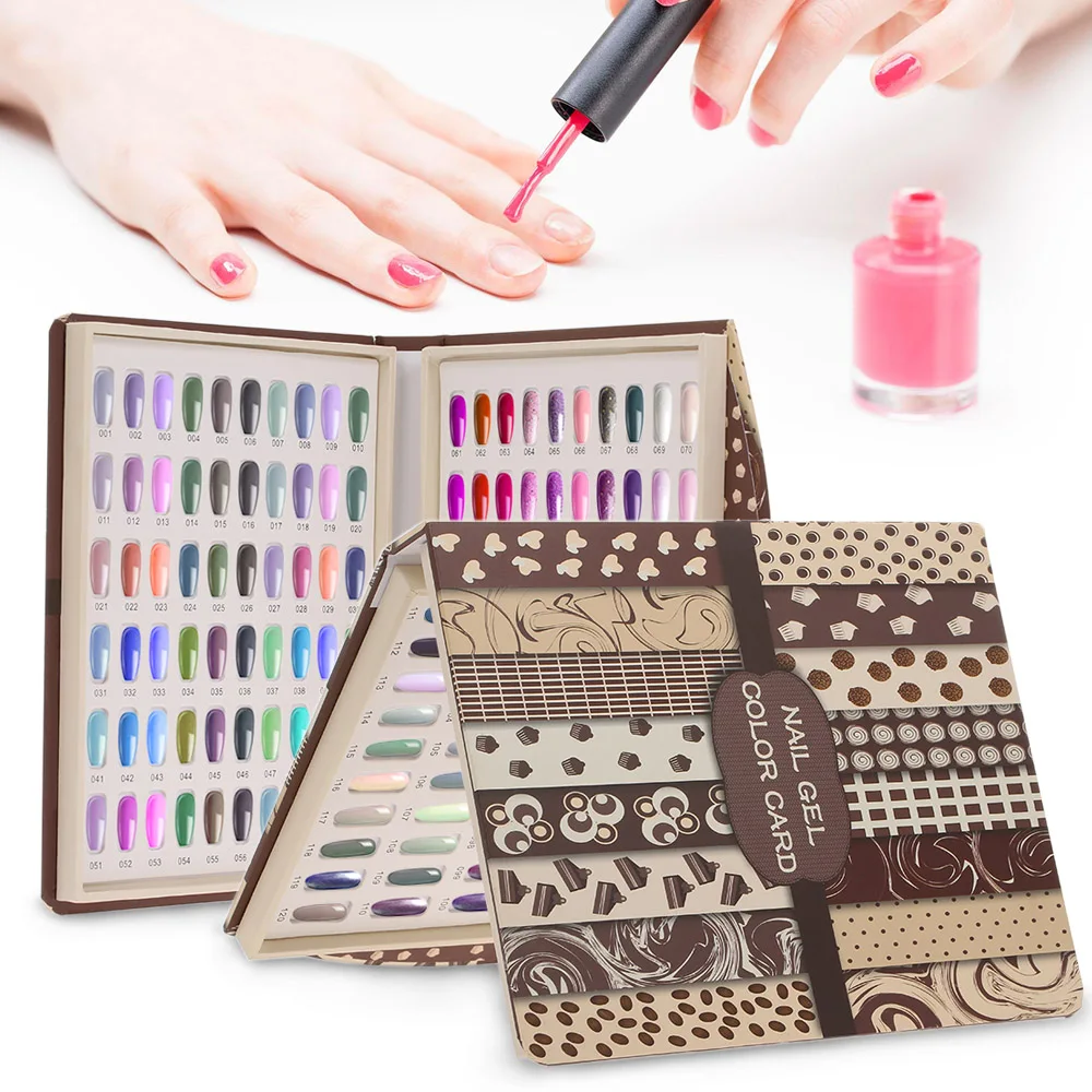 

120 Colors False Nail Color Book Nail Tips Color Display Card Chart Palette Manicure Accessory For Nail Art Salon
